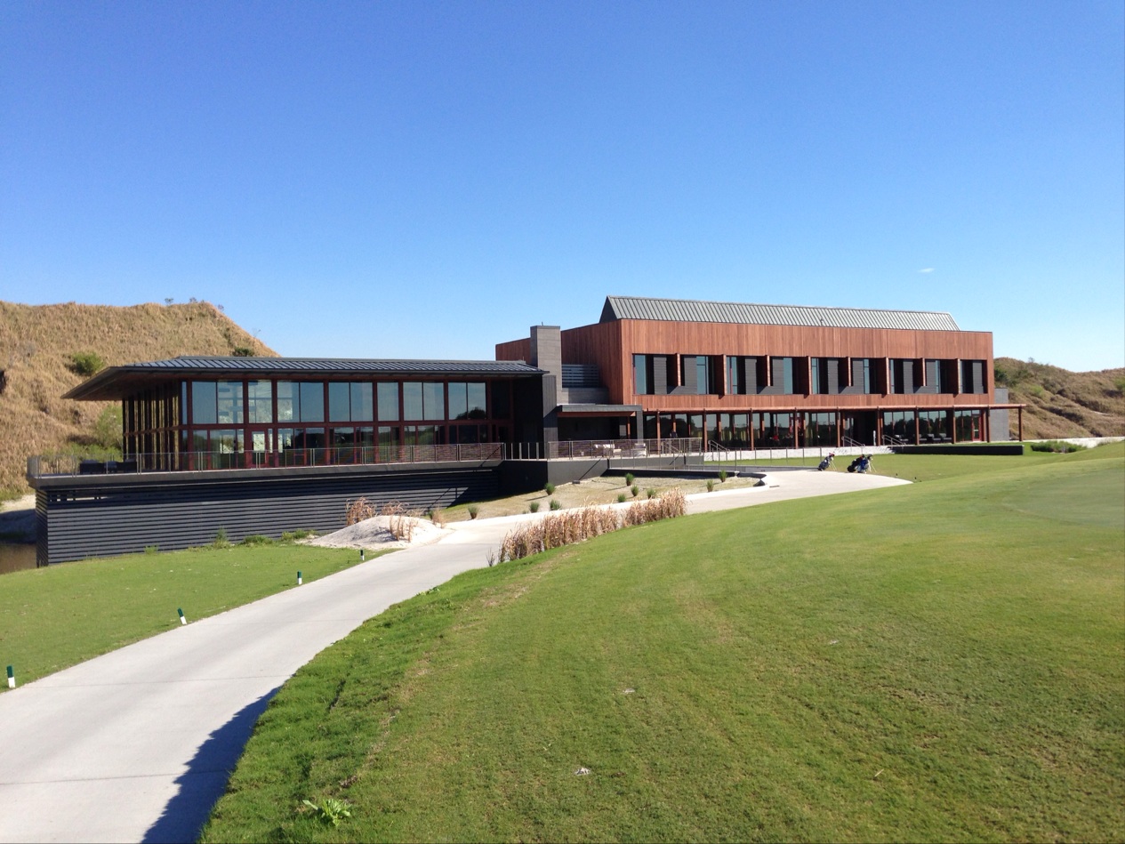 Streamsong Resort, Florida, rumpled sand based fairways and lakes across the former phosphate mine land