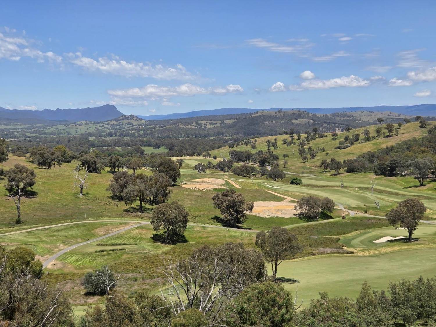 Cathedral Lodge Golf Club, Greg Norman course in the valley of the Cathedral Ranges on the Goulburn River, Victoria, Australia