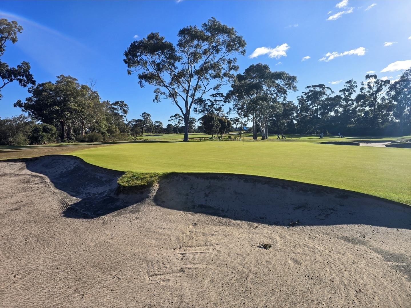 Commonwealth Golf Club, sandbelt fairway and bunkering at South Oakleigh, Melbourne, Australia