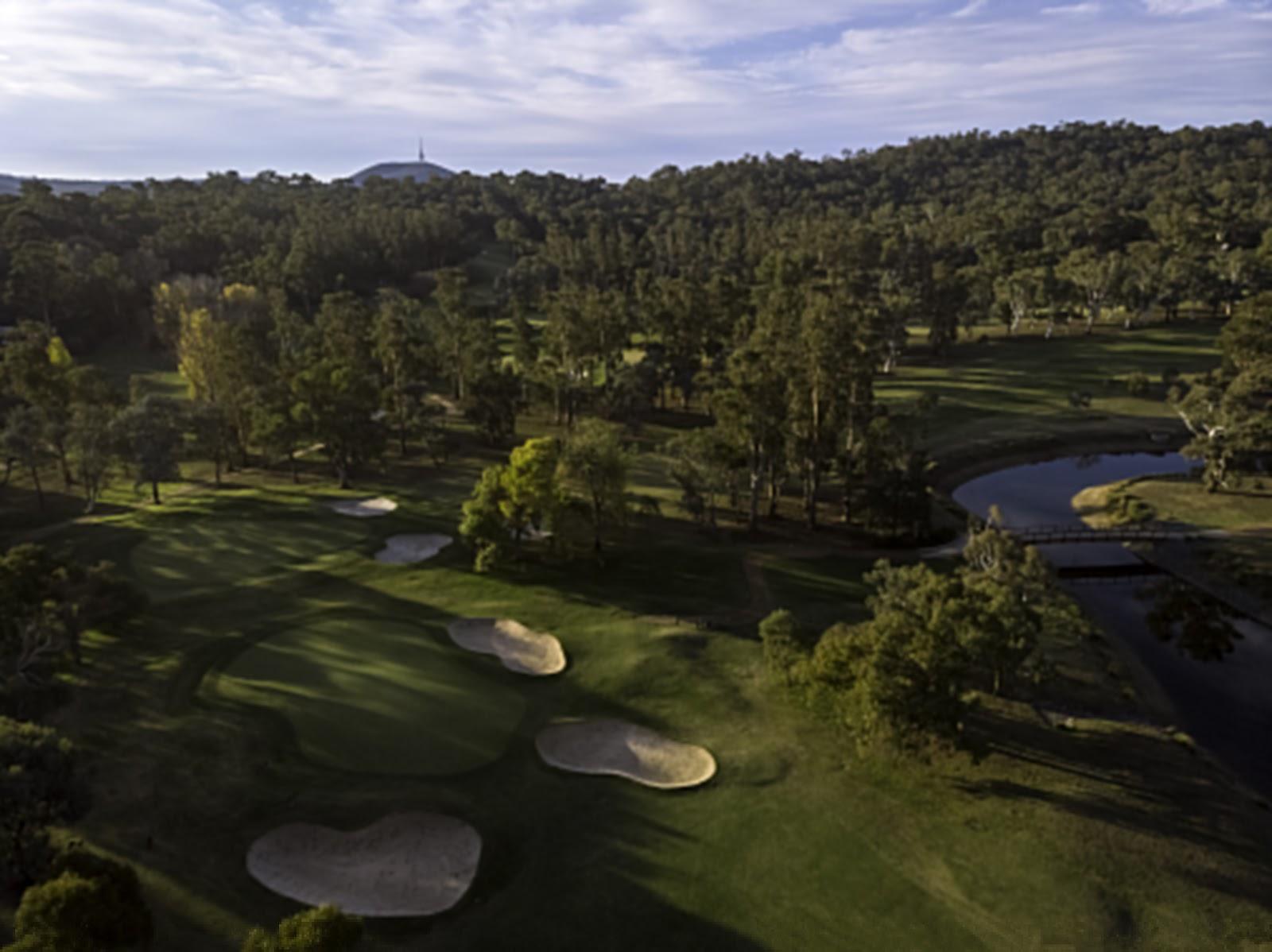 Federal Golf Club at Red Hill, a bushland fairway among eucalypts on the slopes of the Red Hill reserve in Canberra