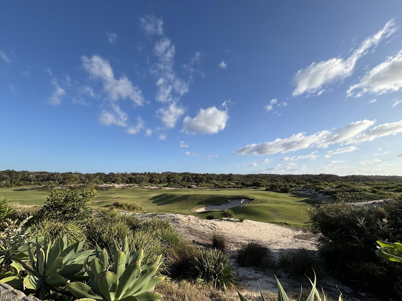 Magenta Shores Golf and Country Club, links fairway and dunes between Tuggerah Lake and the Pacific, NSW