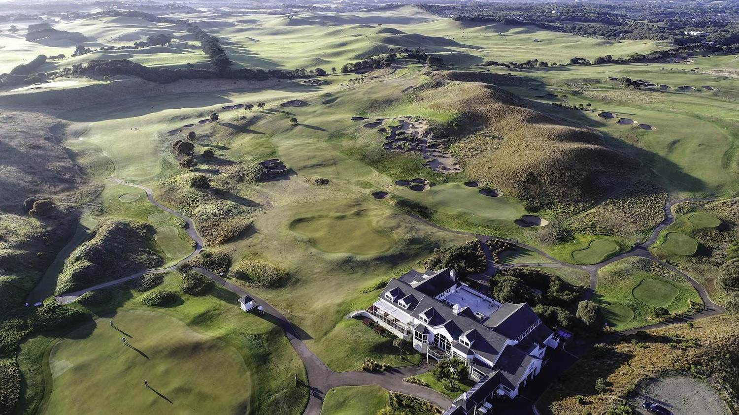 The Dunes Golf Links at Rye, fairway tumbling through rolling sand dunes on the Mornington Peninsula