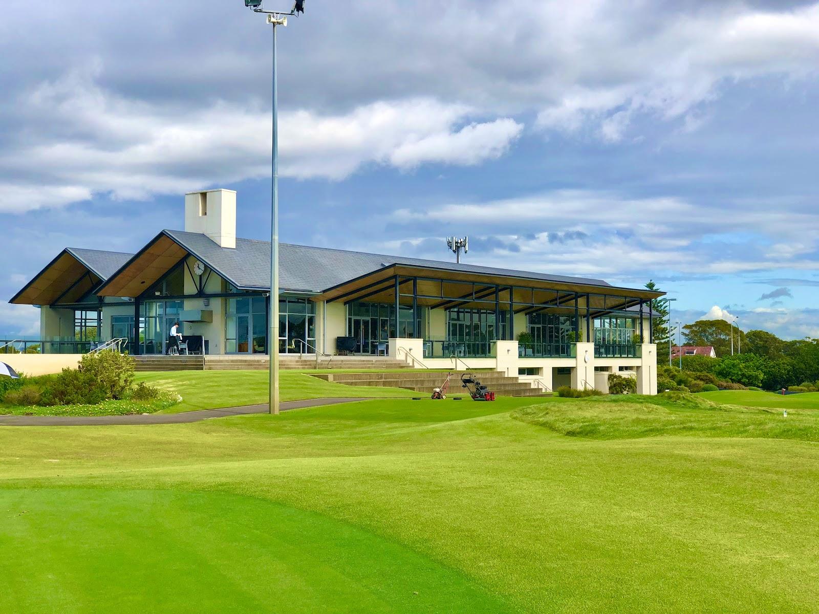The Lakes Golf Club, fairway and lagoon under Sydney sky in Eastlakes