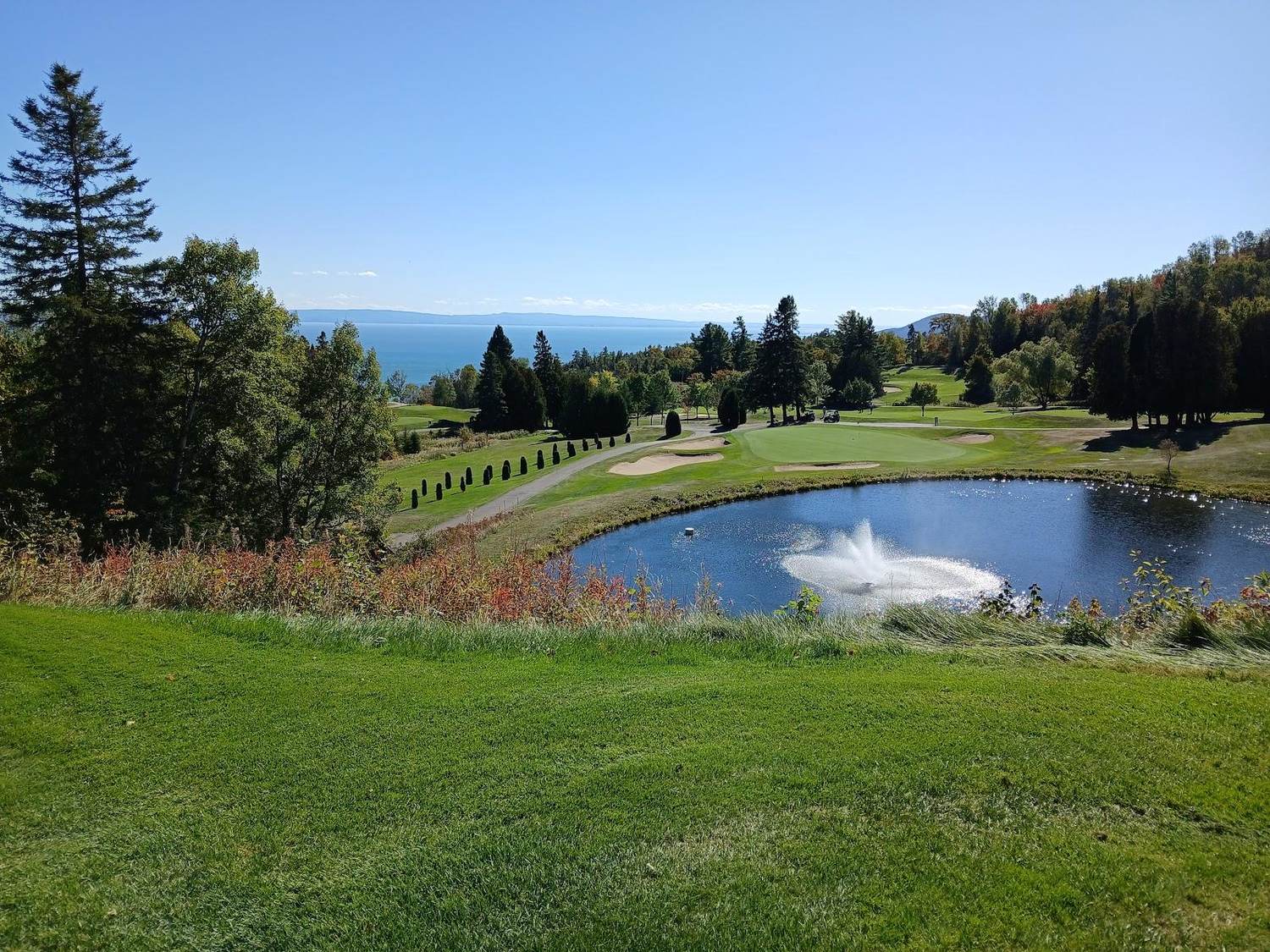 Fairmont Le Manoir Richelieu golf course on the cliffs above the St. Lawrence River at La Malbaie, Charlevoix, Quebec