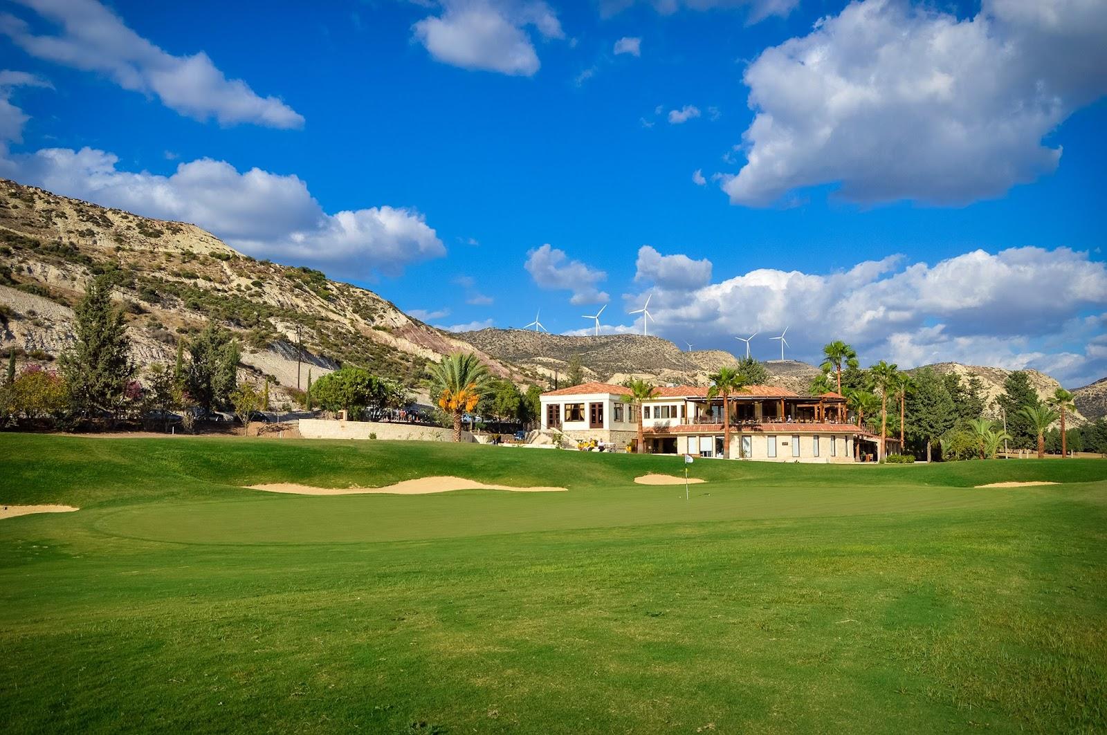 Secret Valley golf course, fairways winding through a steep wooded valley near Kouklia in the Paphos district of Cyprus