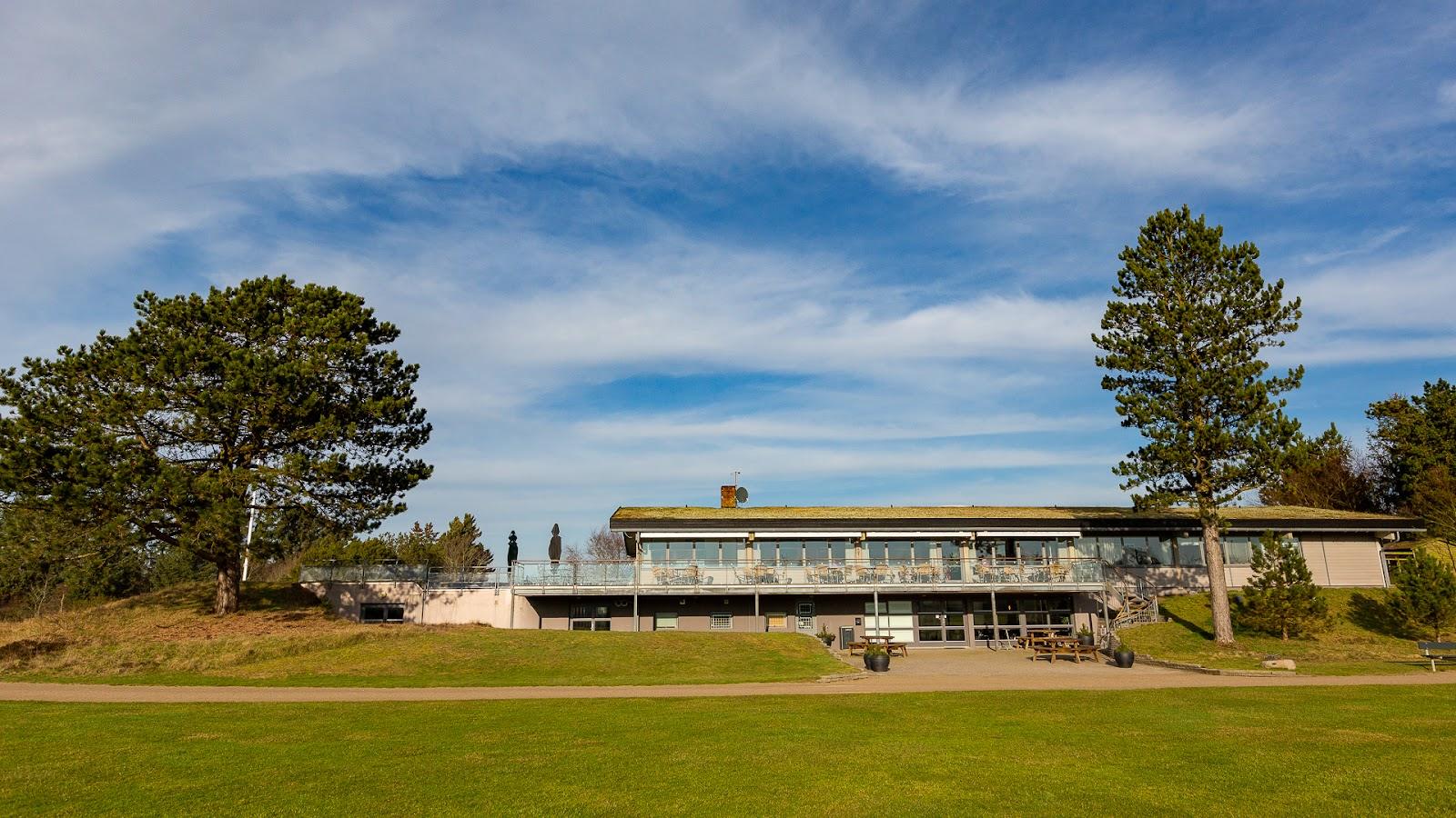 Esbjerg Golf Club, Marbaek course fairway bordered by heather and woodland in west Jutland, Denmark