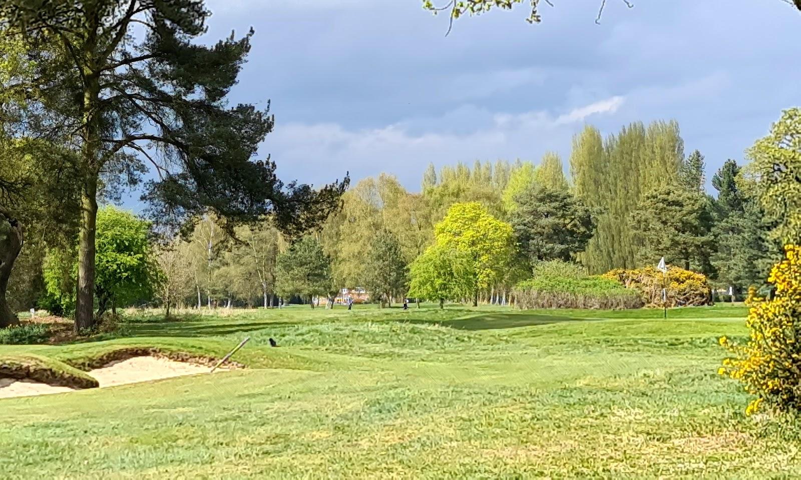 Fulford Golf Club, tree lined heathland fairway on the southern edge of York, North Yorkshire, England