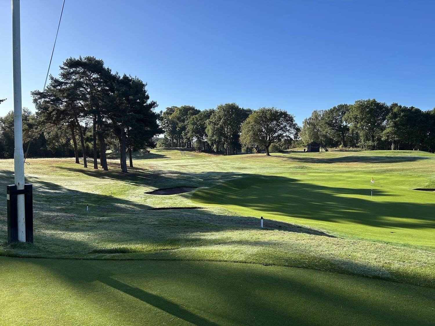 Sandiway Golf Club, pine and heather framing a rolling heathland fairway in Cheshire, England