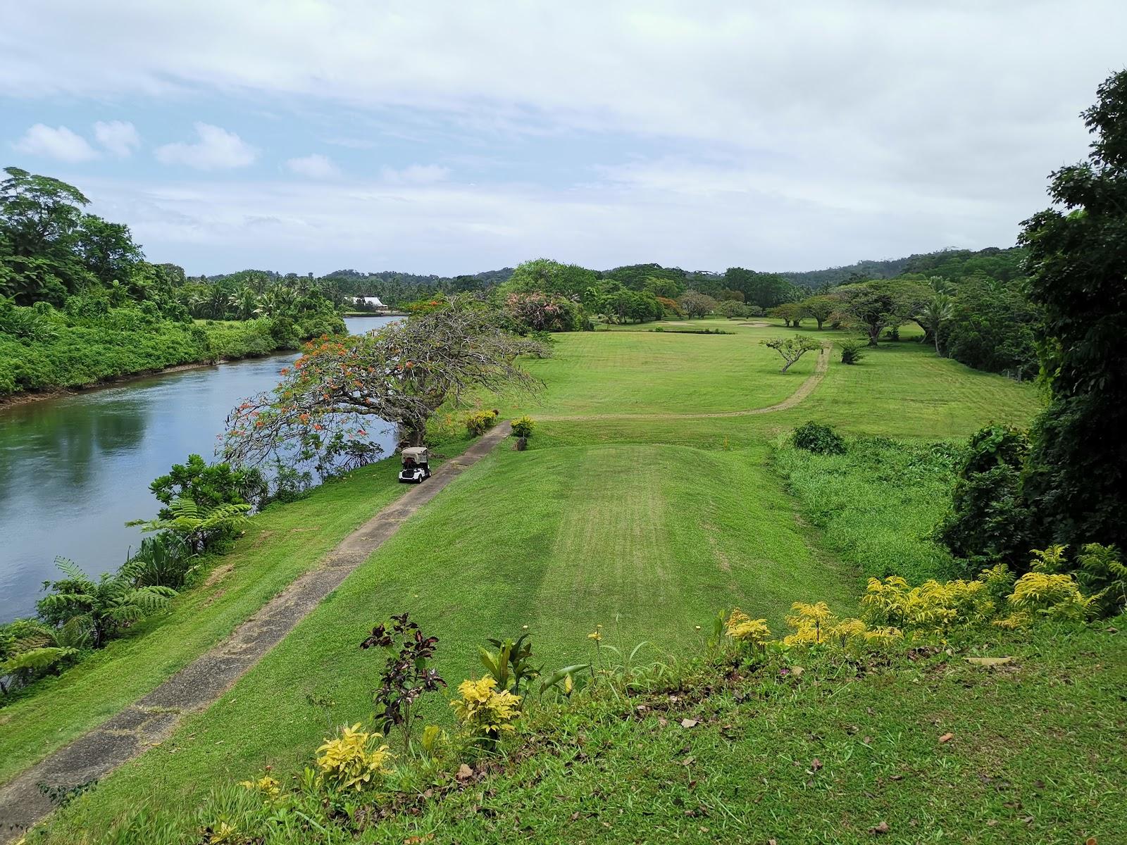 The Pearl Championship Course, tropical rainforest fairways and canals at Pacific Harbour on Fiji's Coral Coast