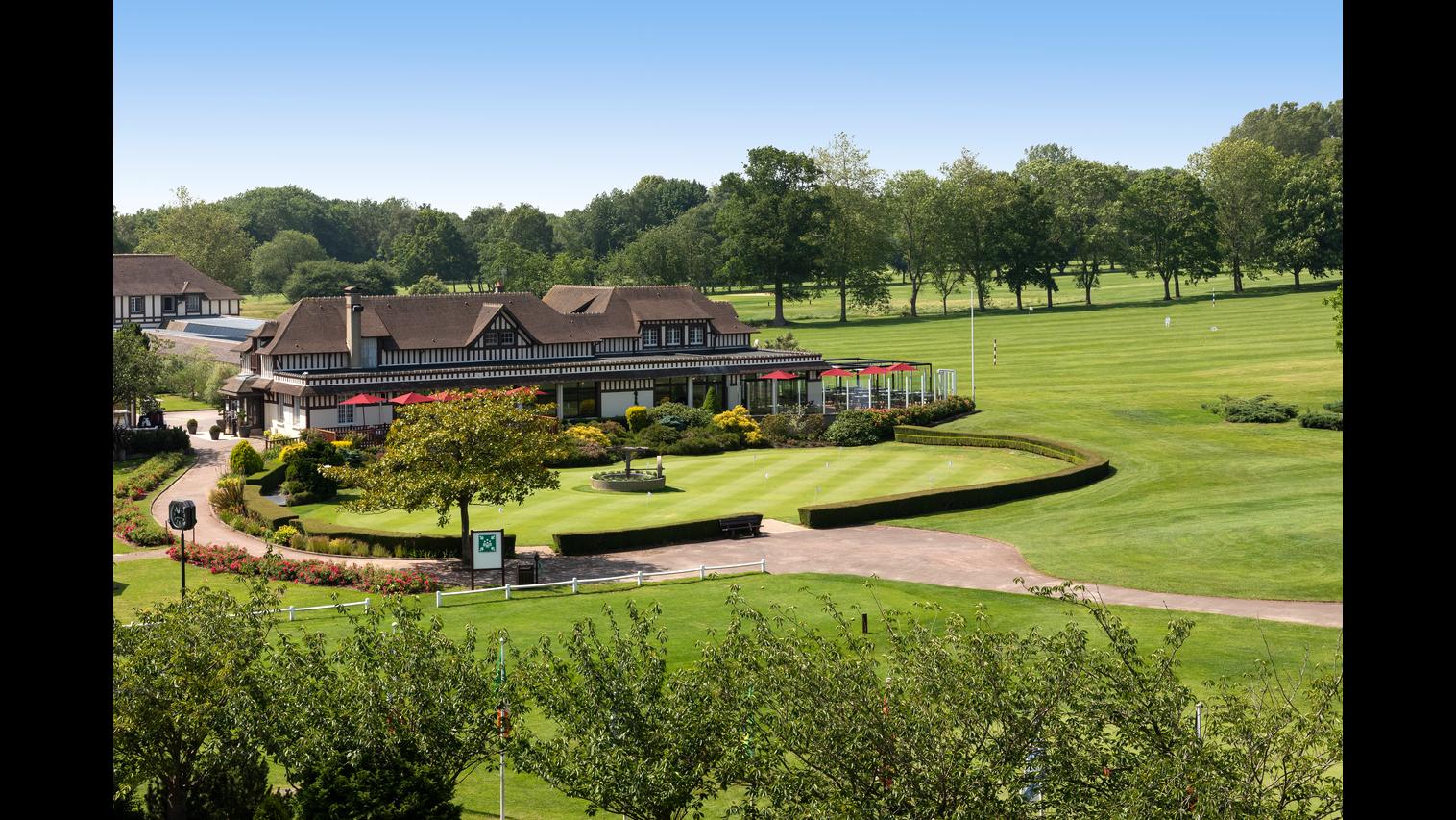 Golf Barriere Deauville, parkland fairway on Mont Canisy above the Normandy coast, France