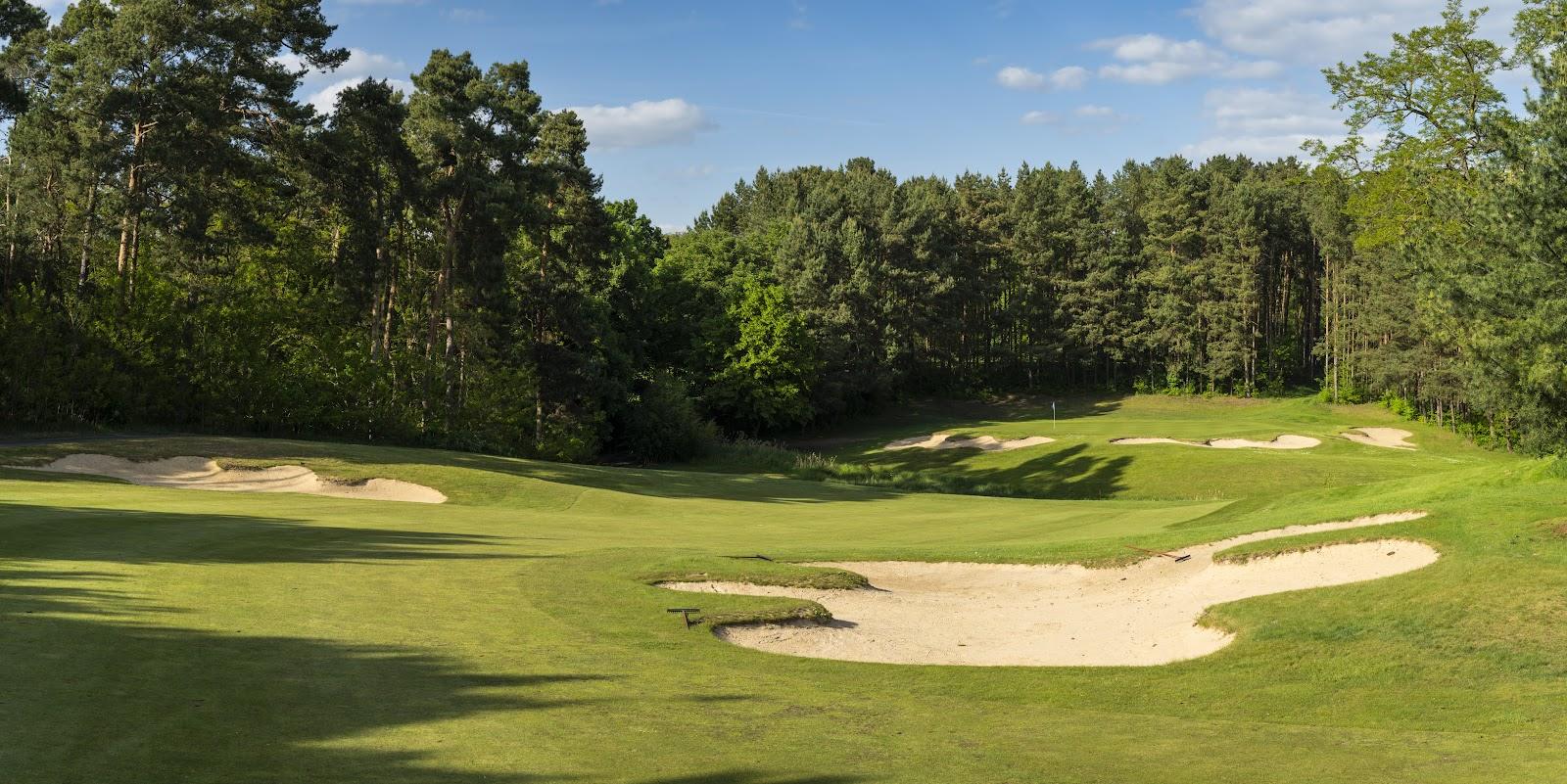 Golf Club Bad Saarow, links style fairway and pot bunkers by the Scharmutzelsee in Brandenburg, Germany