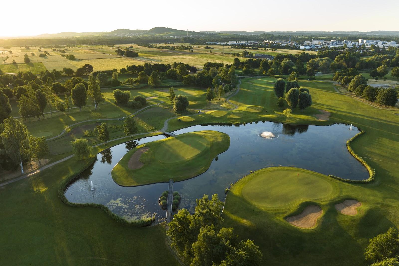 St Leon-Rot St Leon course, championship parkland fairway and water near Heidelberg, Germany
