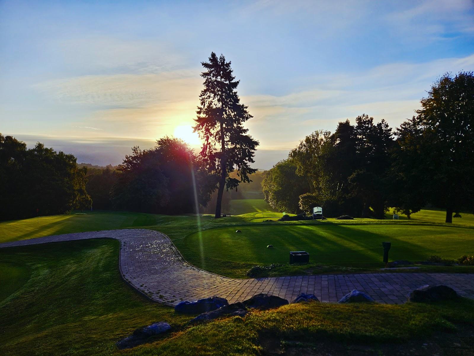Golf Club Hubbelrath, wooded parkland fairway on the East course near Dusseldorf, Germany