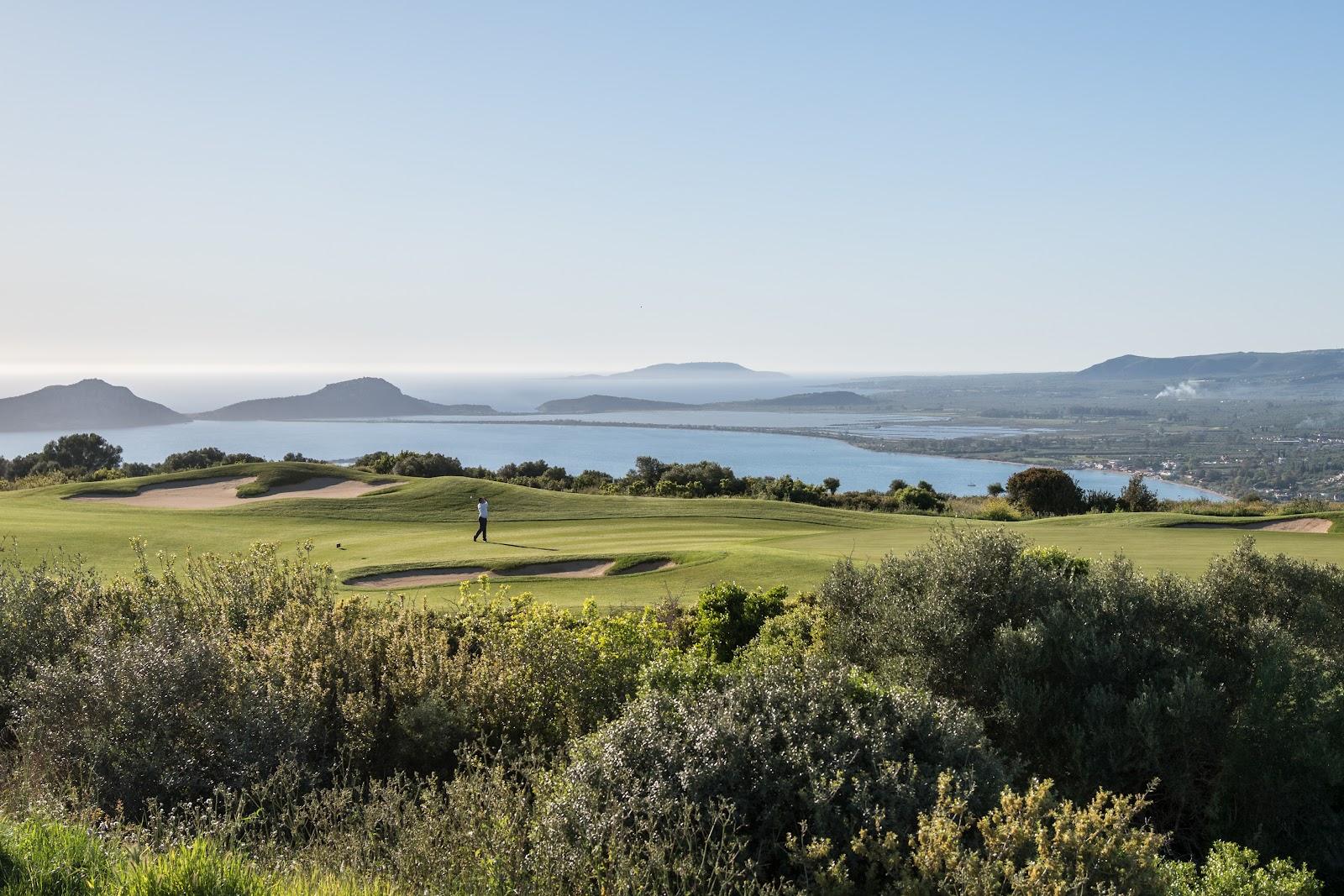 The International Olympic Academy Course at Costa Navarino, a hillside layout above Navarino Bay