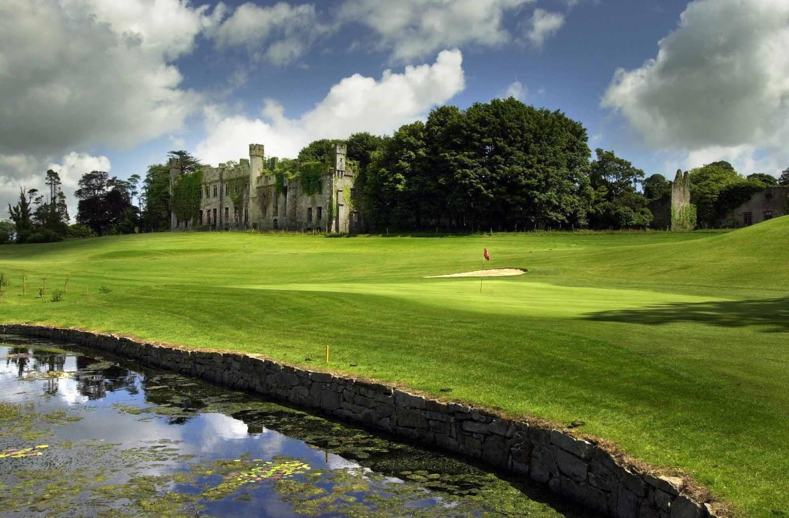 Bandon Golf Club, parkland fairway among mature woodland in the old Castlebernard estate, County Cork, Ireland