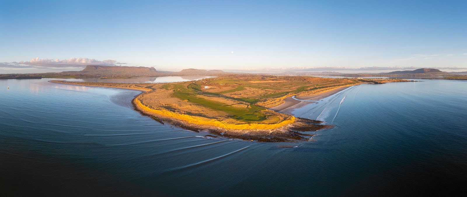 County Sligo Golf Club at Rosses Point, championship links beneath Benbulben mountain, Ireland