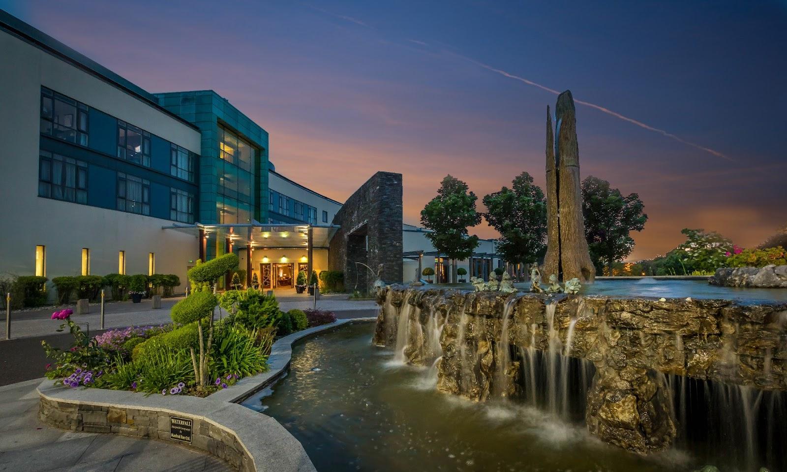 Fota Island Resort, parkland fairway and mature woodland on the island in Cork Harbour, Ireland