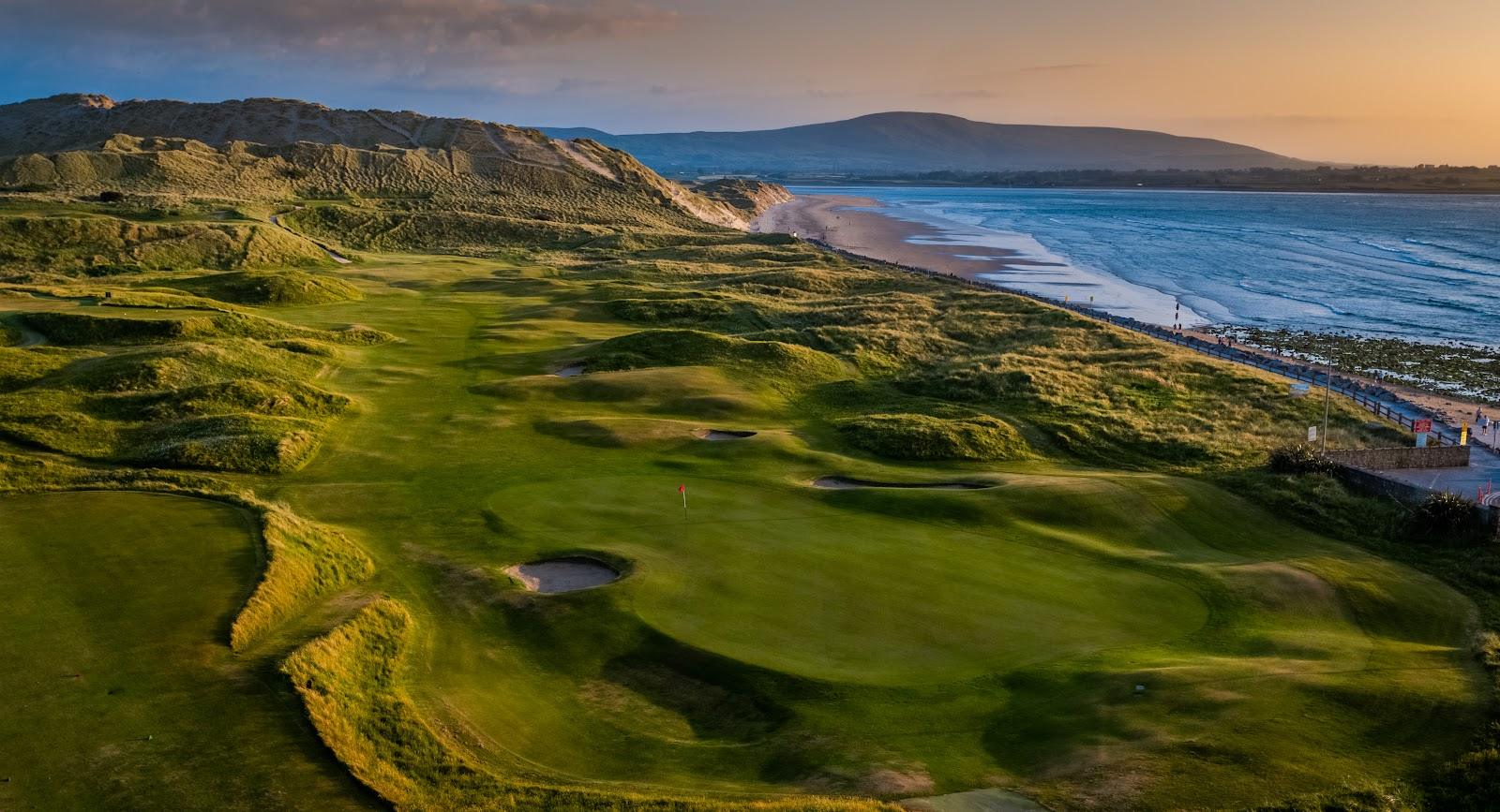 Strandhill Golf Club, links fairway in the dunes between the Atlantic and Knocknarea, County Sligo, Ireland