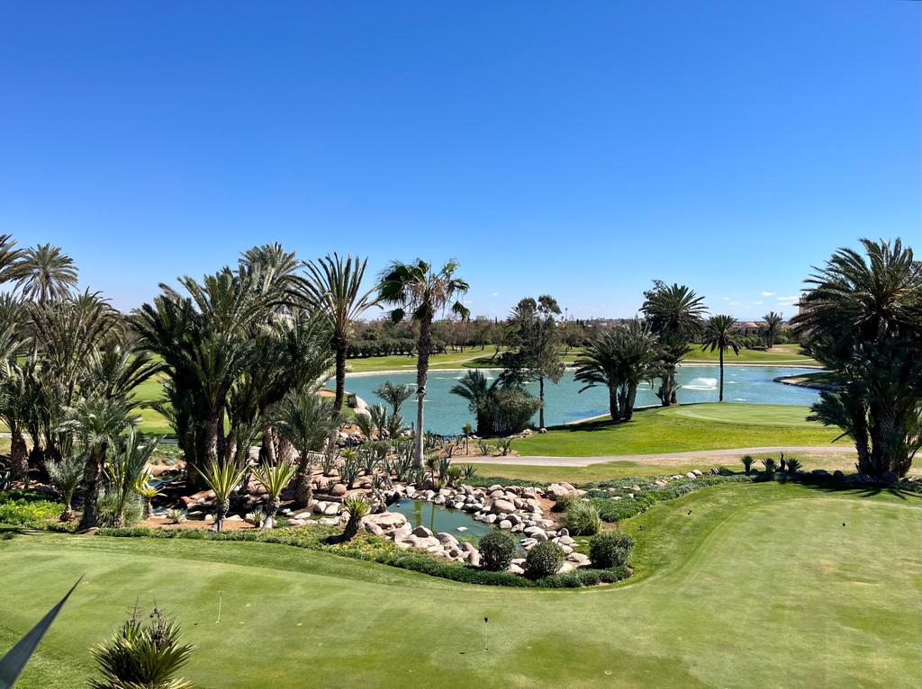 Golf du Soleil Agadir, palm lined fairway under the sun near Agadir, Morocco