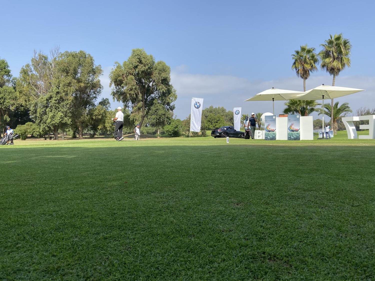 Royal Golf Mohammedia, seaside fairway with palms and dunes on the Atlantic coast near Casablanca, Morocco