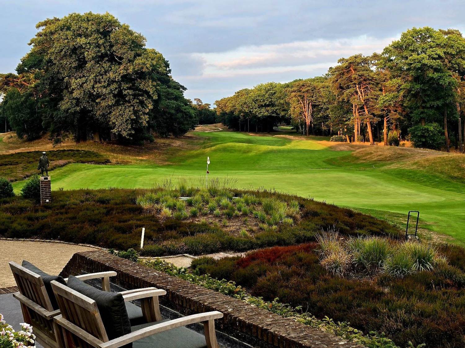 Eindhovensche Golf, heathland fairway running between mature pines at Valkenswaard, Netherlands