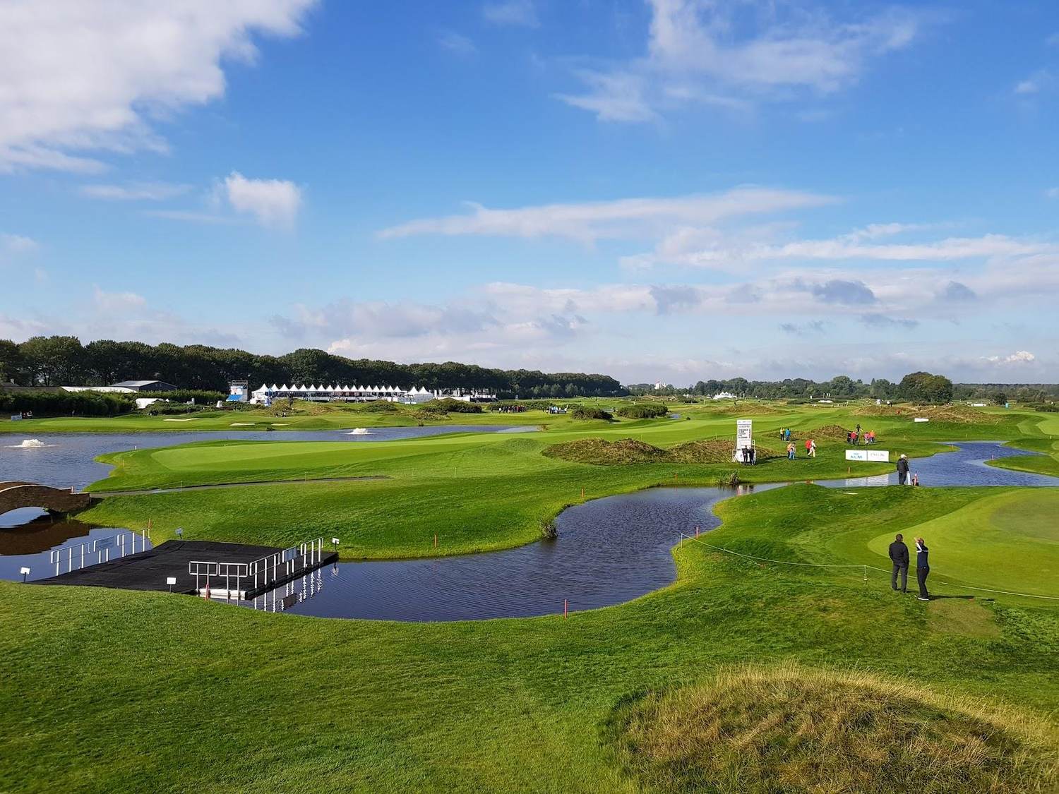 The Dutch golf club, rolling inland links fairway and bunkering at Spijk, Netherlands