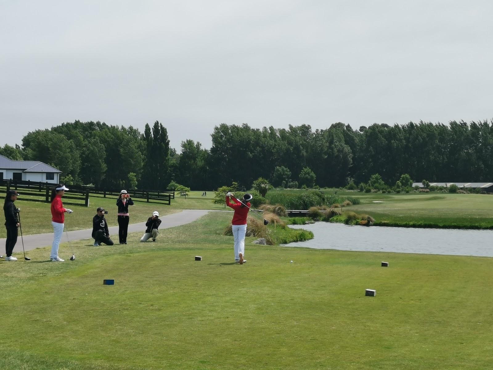 Pegasus Golf and Sports Club, parkland fairways and lakes in the town of Pegasus, north of Christchurch, New Zealand
