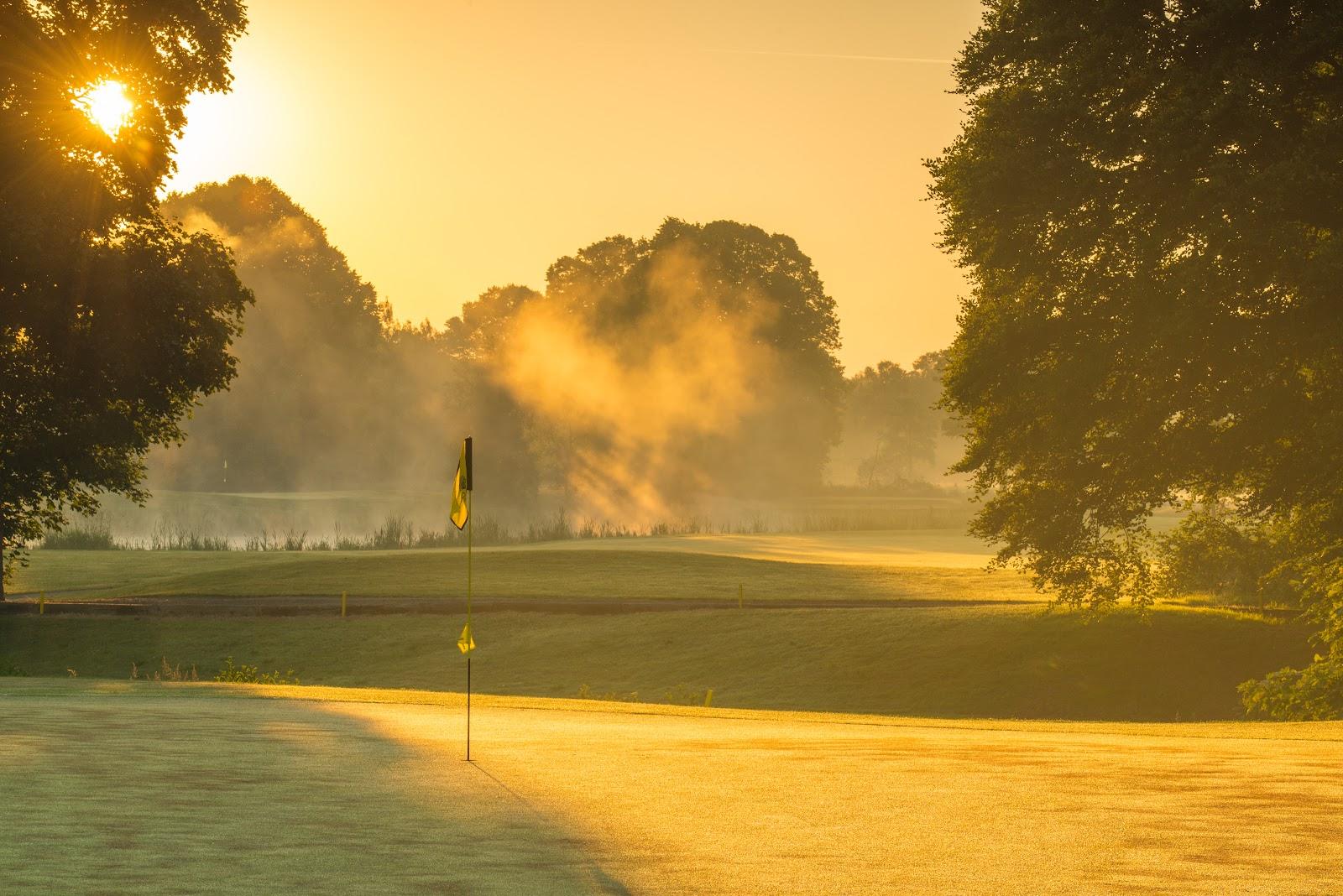 Galgorm Castle Golf Club, parkland fairway and lake within the Galgorm estate near Ballymena, Northern Ireland