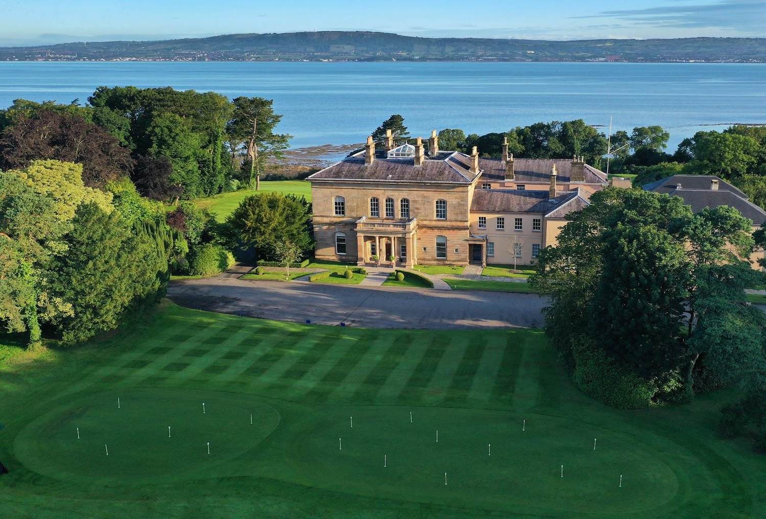 Royal Belfast Golf Club, Harry Colt parkland fairway on the shore of Belfast Lough at Craigavad, Northern Ireland