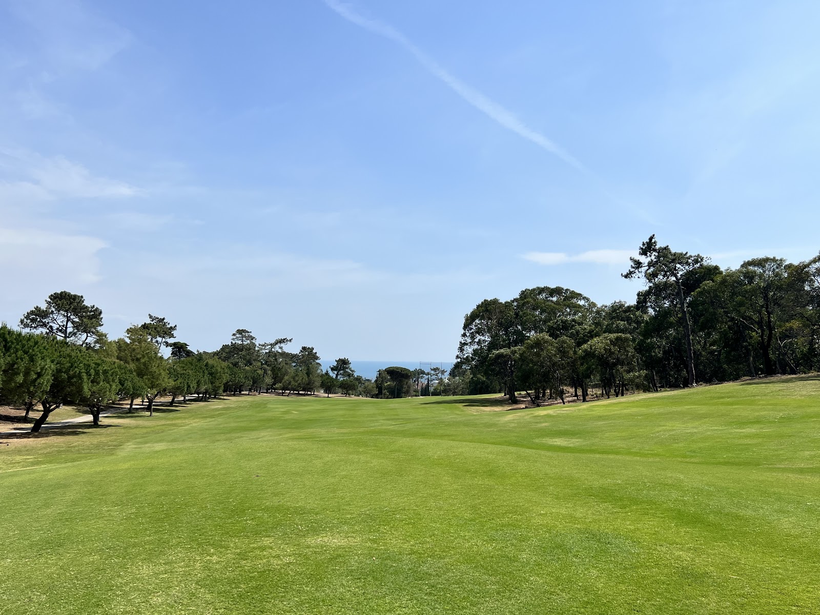 Estoril Golf Club, tree lined fairways in the hills above the Estoril coast near Lisbon, Portugal