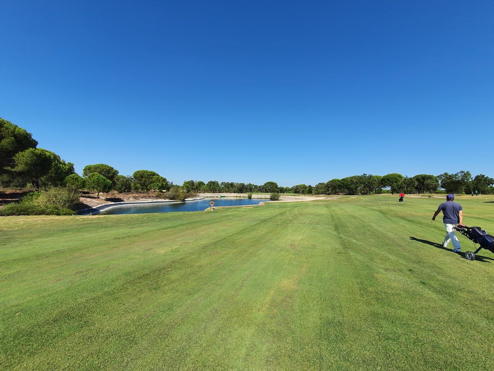 Ribagolfe Lakes, championship fairways framed by cork oaks in the plains near Samora Correia, Lisbon region