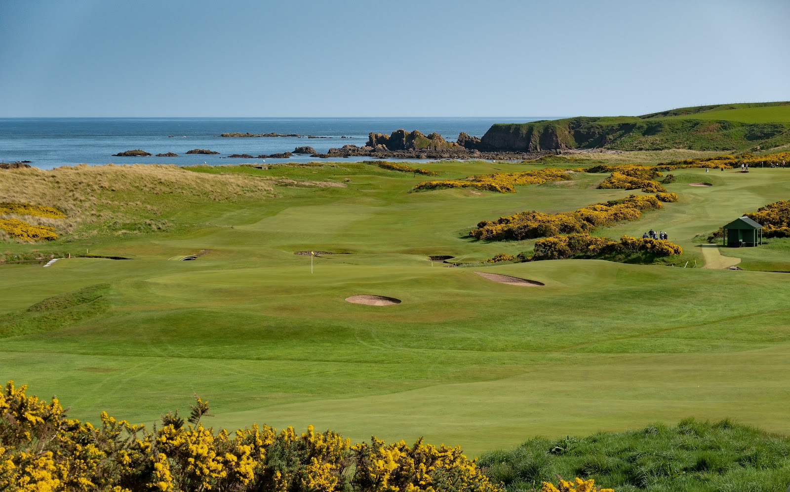 Cruden Bay Golf Club, the links winding through tall dunes above the beach, Aberdeenshire, Scotland