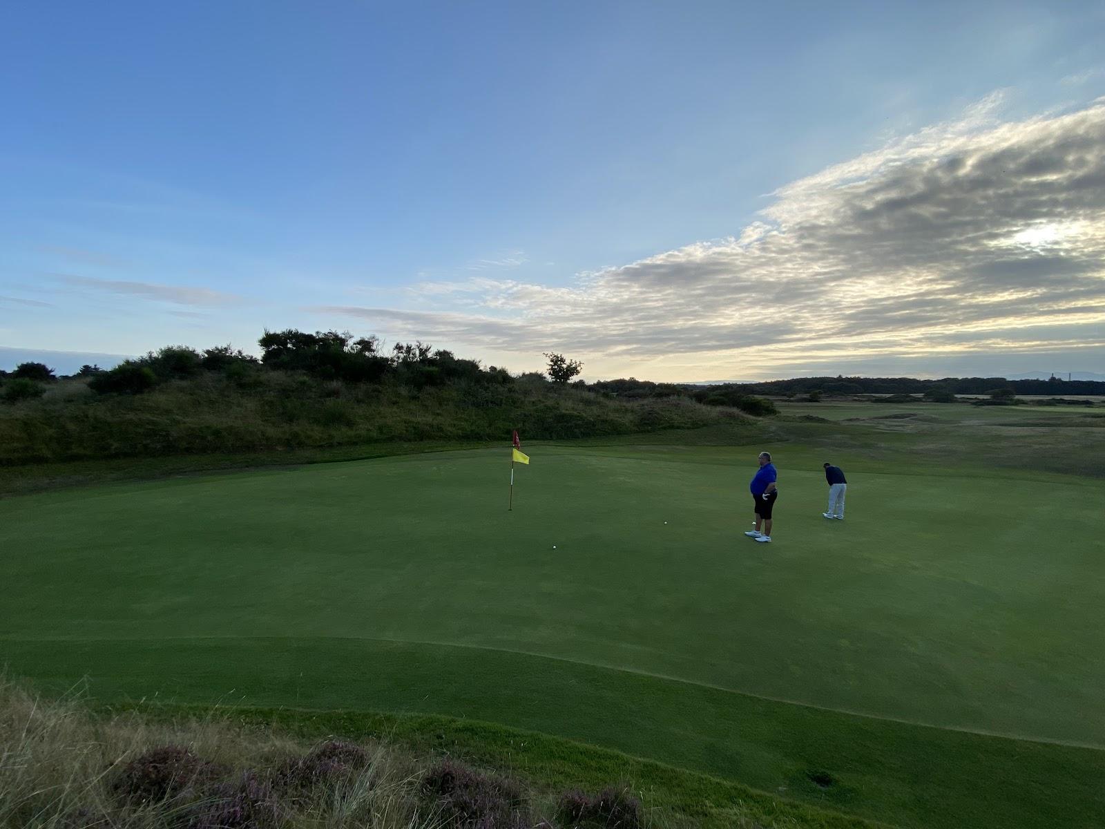 The Irvine Golf Club, Bogside, gorse lined links fairway between the rivers Irvine and Garnock in North Ayrshire, Scotland