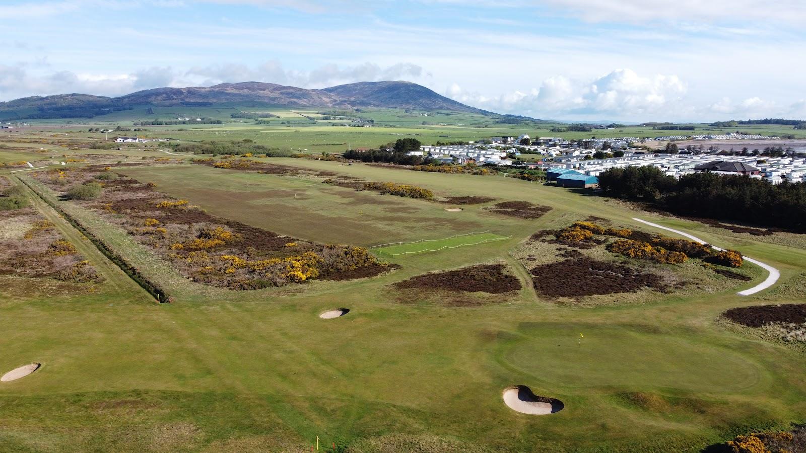 Southerness Golf Club, links fairway and heather beside the Solway Firth in Dumfries and Galloway, Scotland