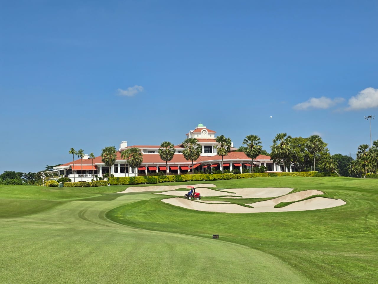 Sentosa Golf Club, The New Tanjong, manicured fairway and bunkering on Sentosa Island, Singapore