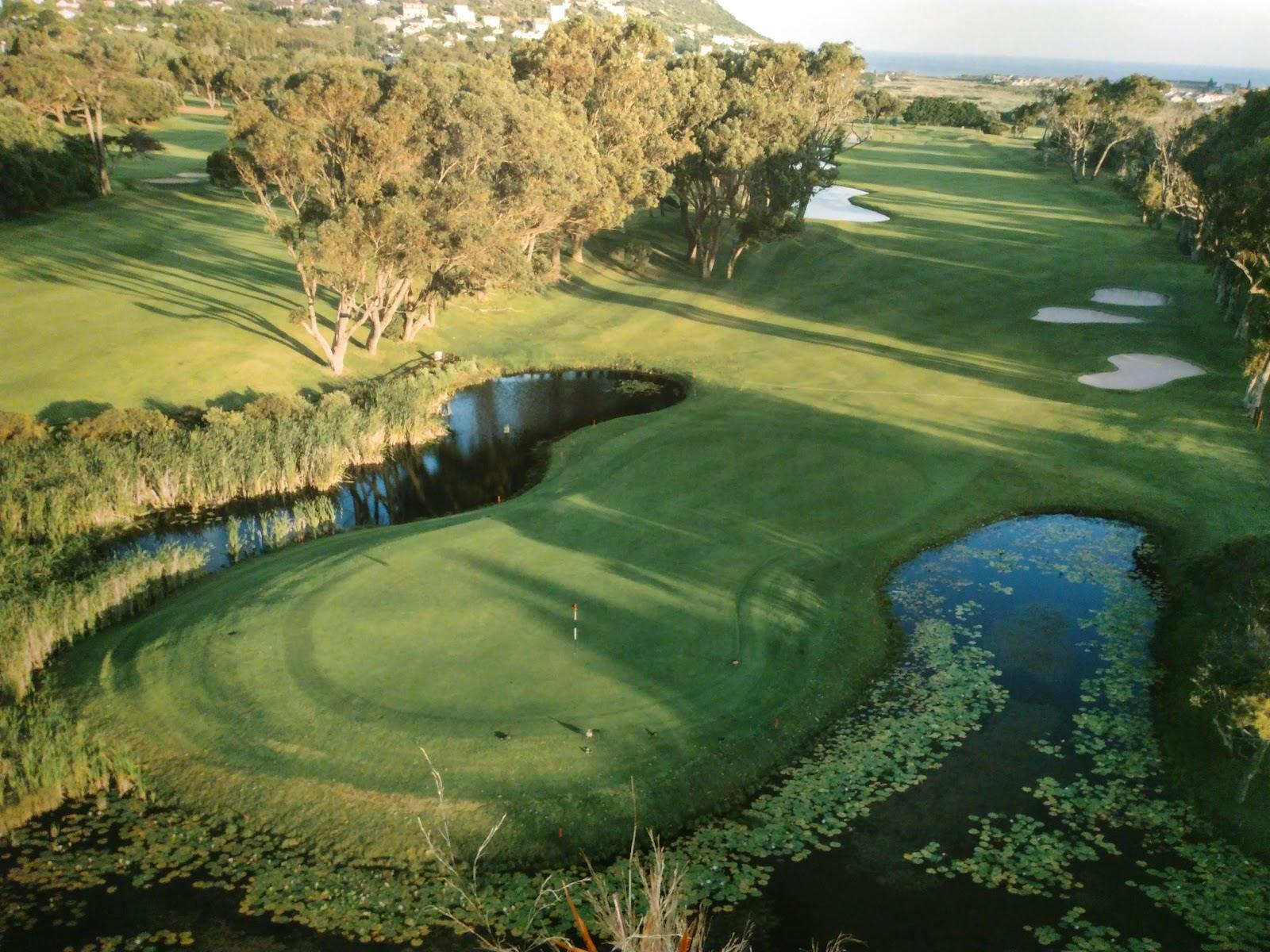 Clovelly Country Club, fairways set in a green valley between the mountains near Fish Hoek on the Cape Peninsula