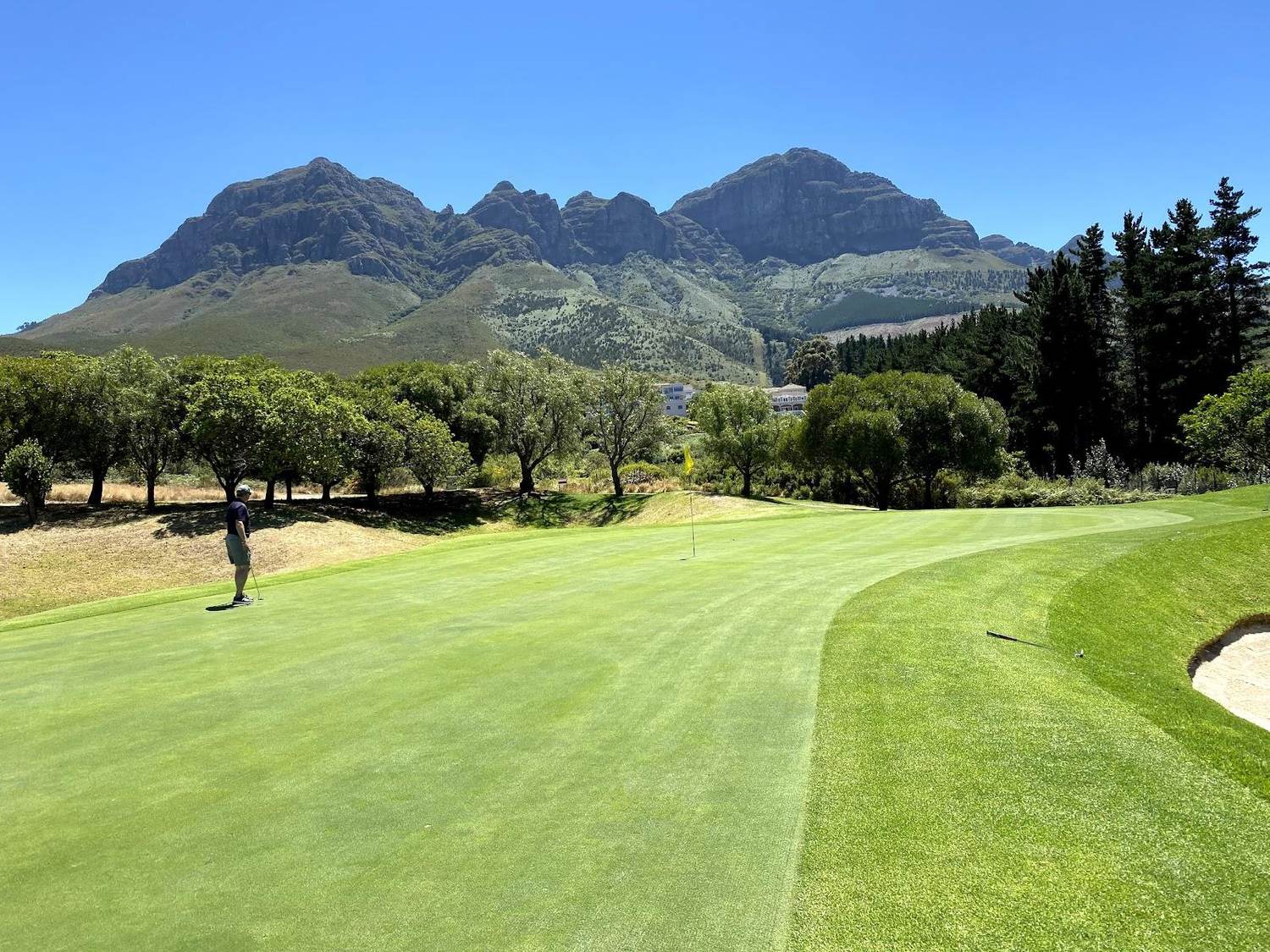Erinvale Golf Club, fairway below the Helderberg mountains in Somerset West