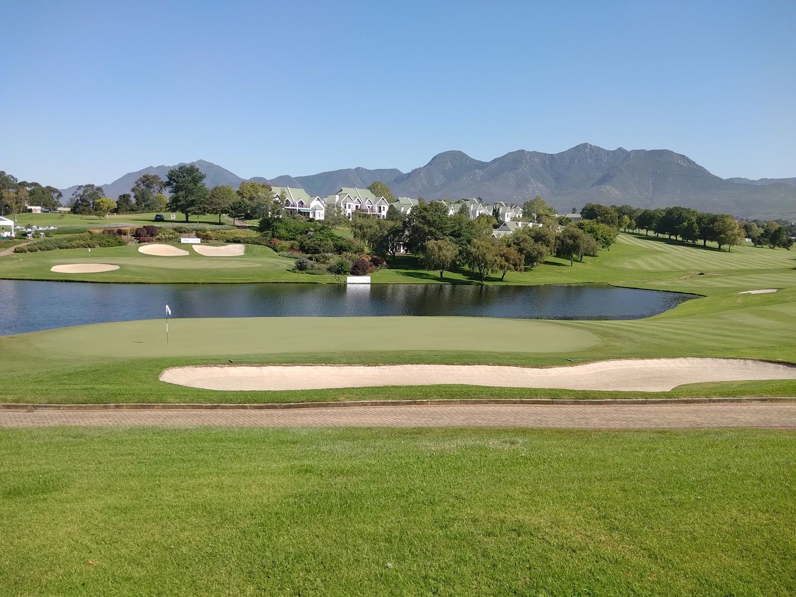 The Montagu course at Fancourt in George, South Africa, parkland fairways beneath the Outeniqua mountains