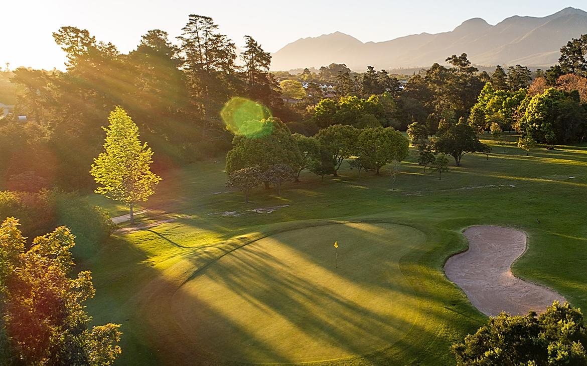 George Golf Club, leafy parkland fairways beneath the Outeniqua mountains on the Garden Route, South Africa