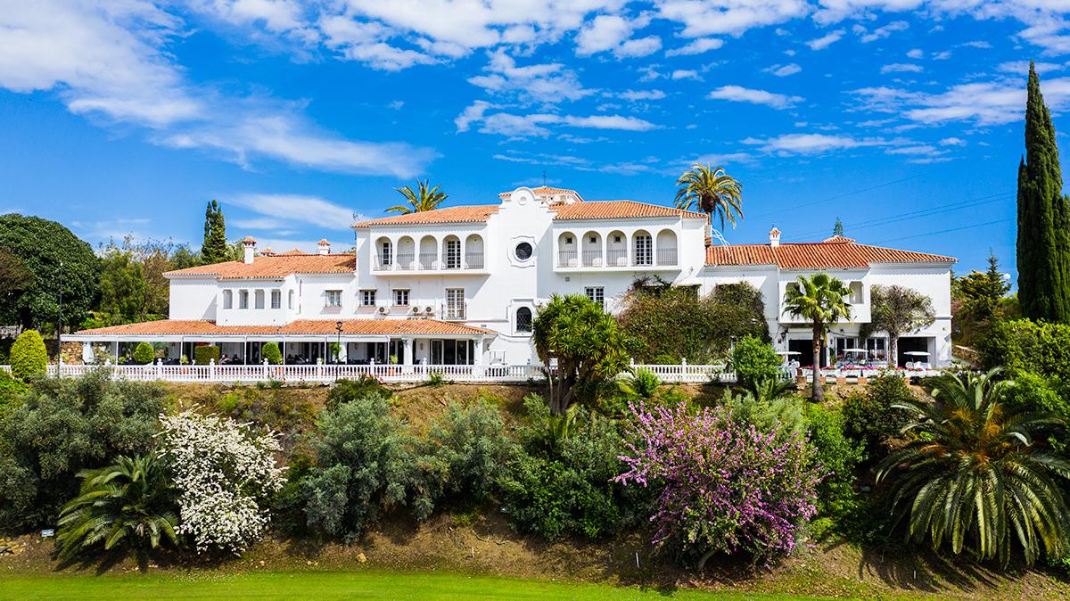 Anoreta Golf, mature parkland fairway with water and sea views at Rincon de la Victoria, Costa del Sol