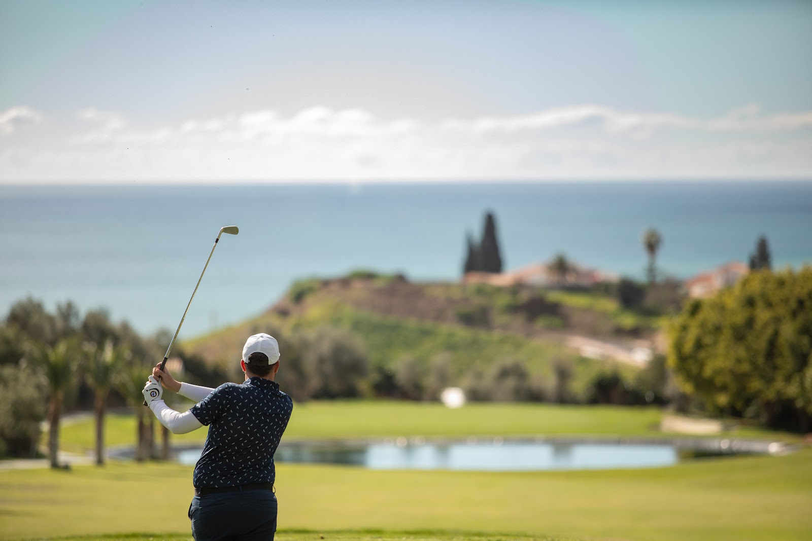 Baviera Golf, fairway between the mountains and the Mediterranean at Caleta de Velez, Costa del Sol