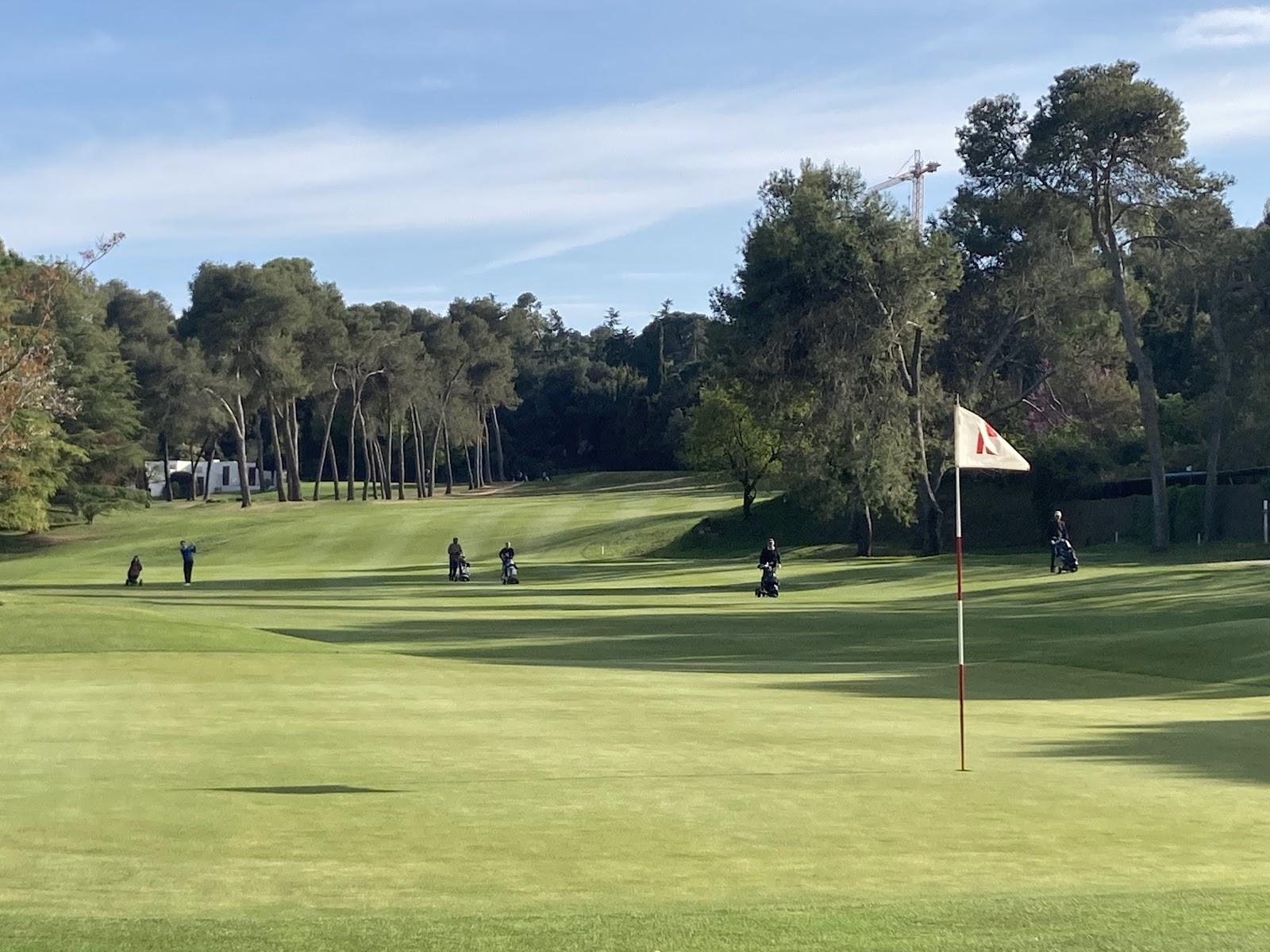 Club de Golf Sant Cugat, tree lined parkland fairway in the hills above Barcelona, Spain