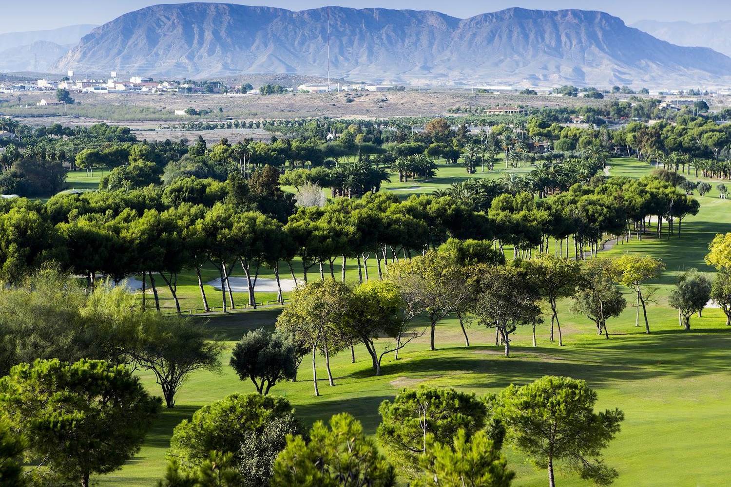 El Plantio Golf, fairway and clubhouse near Alicante on the Costa Blanca, Spain