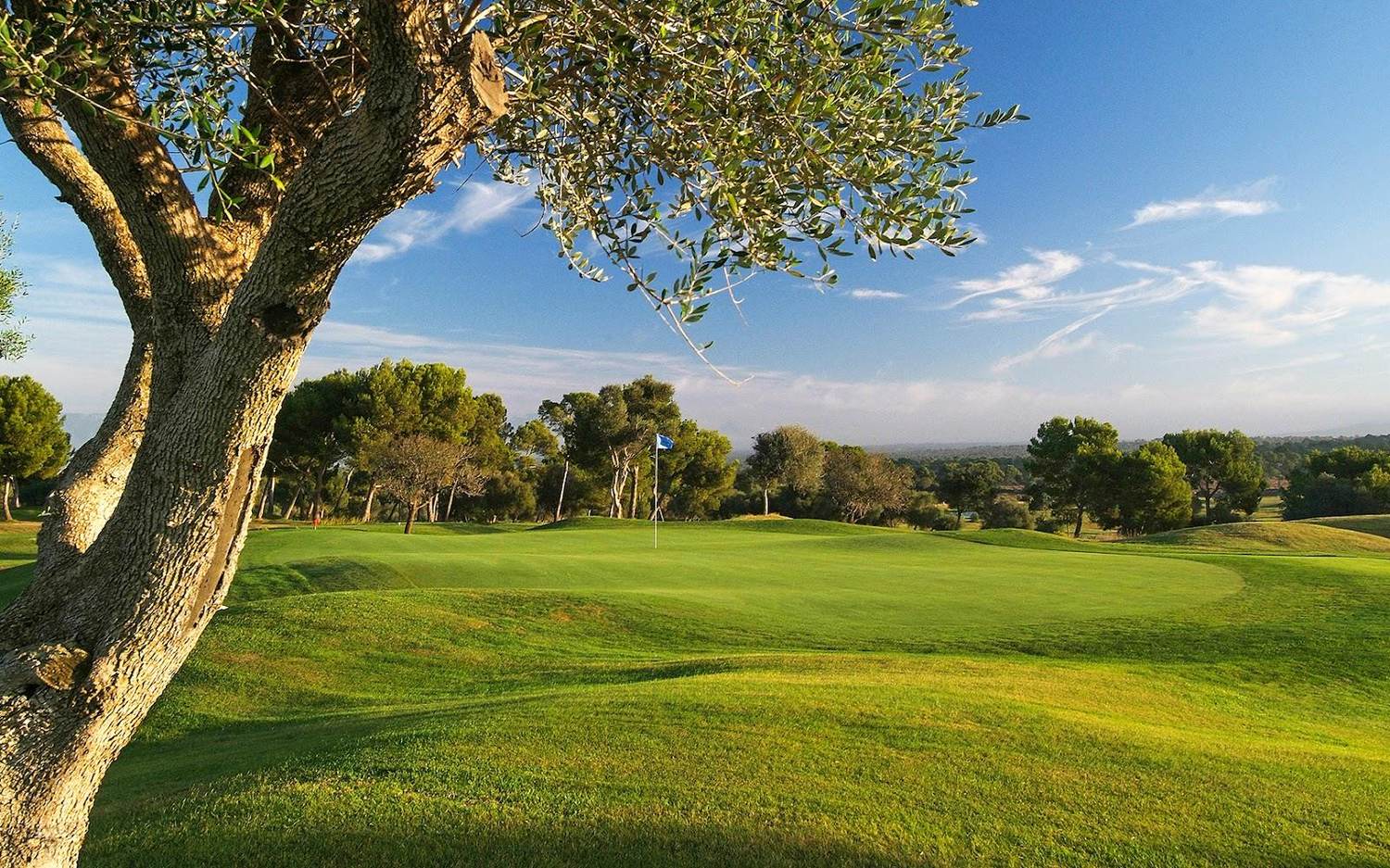 Golf Maioris, wide fairways and lakes on the parkland course near Llucmajor, Mallorca