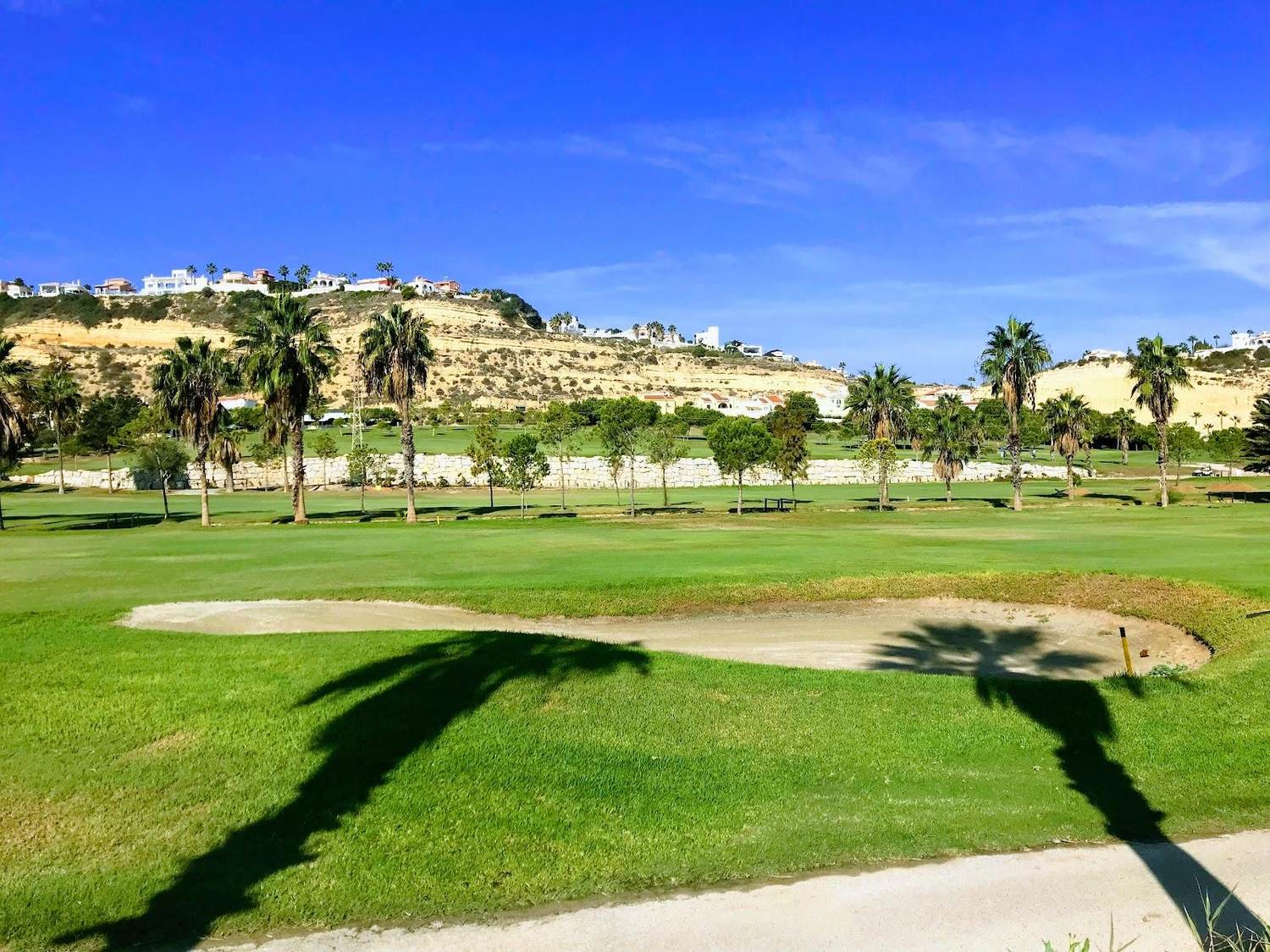 La Marquesa Golf, mature trees and water hazards on the flat parkland at Ciudad Quesada, Costa Blanca