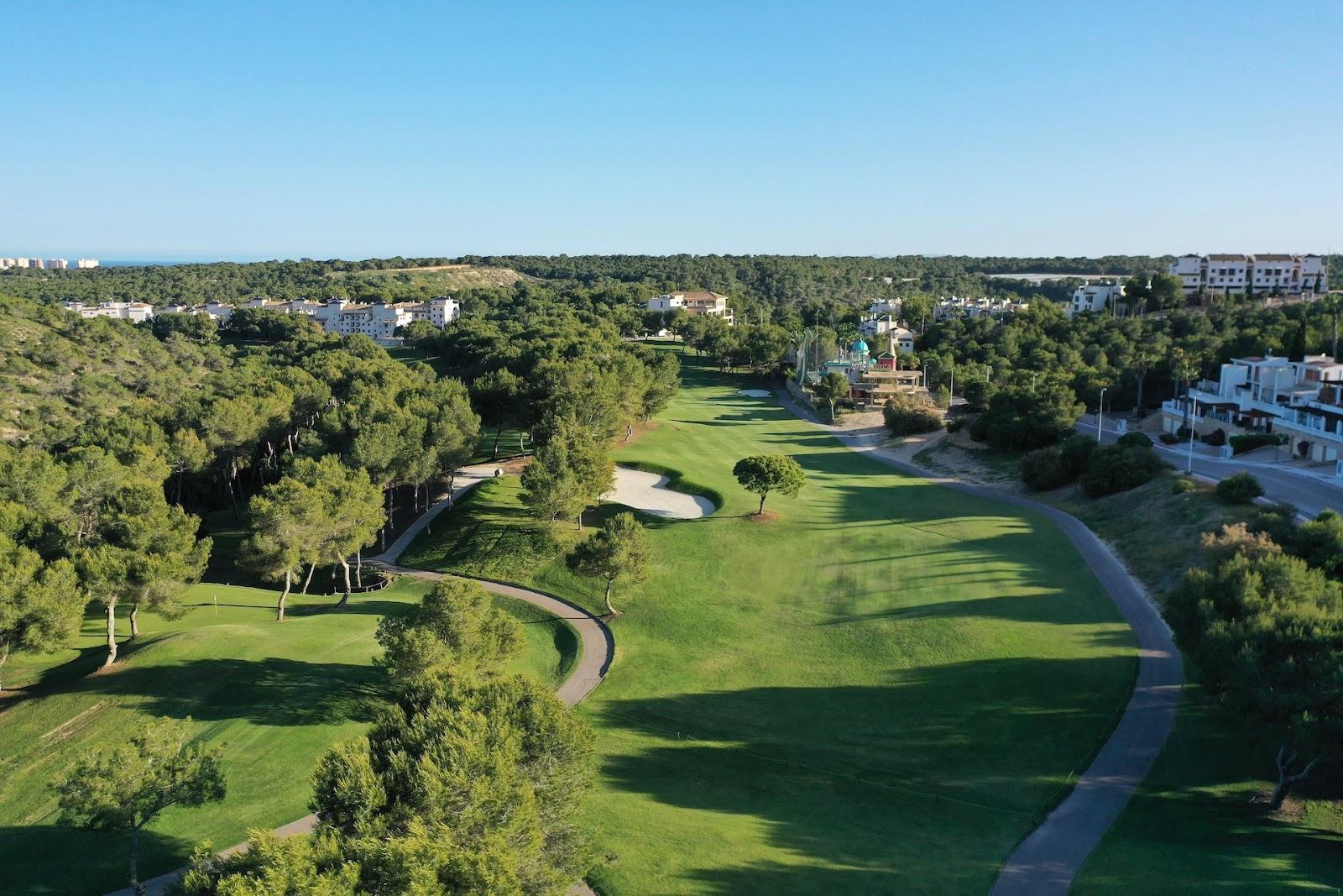 Las Ramblas Golf, fairway winding through pine clad ravines near Torrevieja, Alicante, Spain