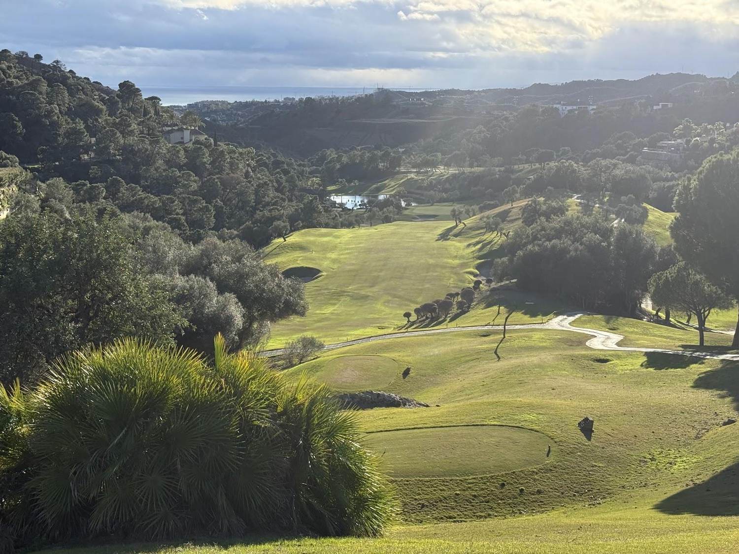 Marbella Club Golf Resort, contoured fairway in the Benahavis hills above Marbella, Spain