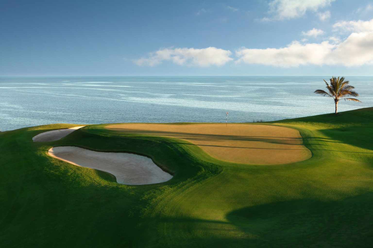 Meloneras Golf, coastal fairway beside the Atlantic at Maspalomas, Gran Canaria, Spain