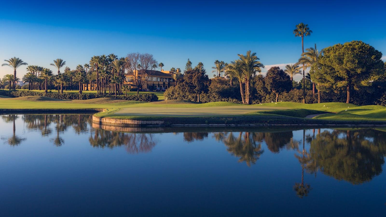 Real Club de Golf de Sevilla, championship parkland fairway at Alcala de Guadaira near Seville, Spain