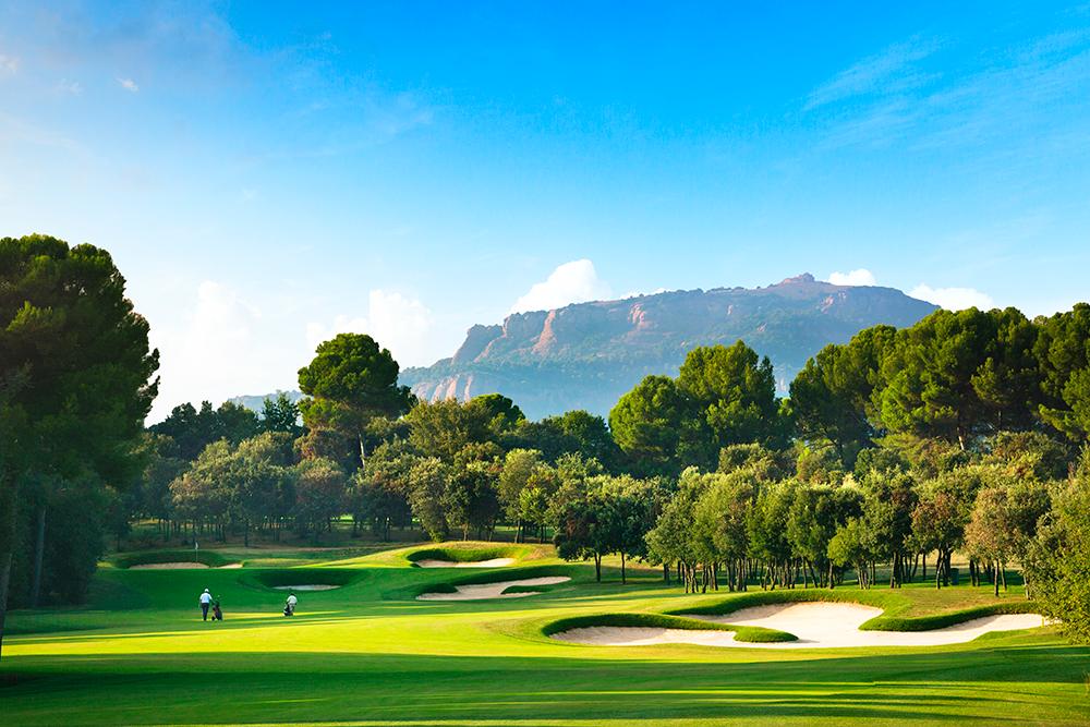 Real Club de Golf El Prat, parkland fairways in the hills above Terrassa near Barcelona, Spain